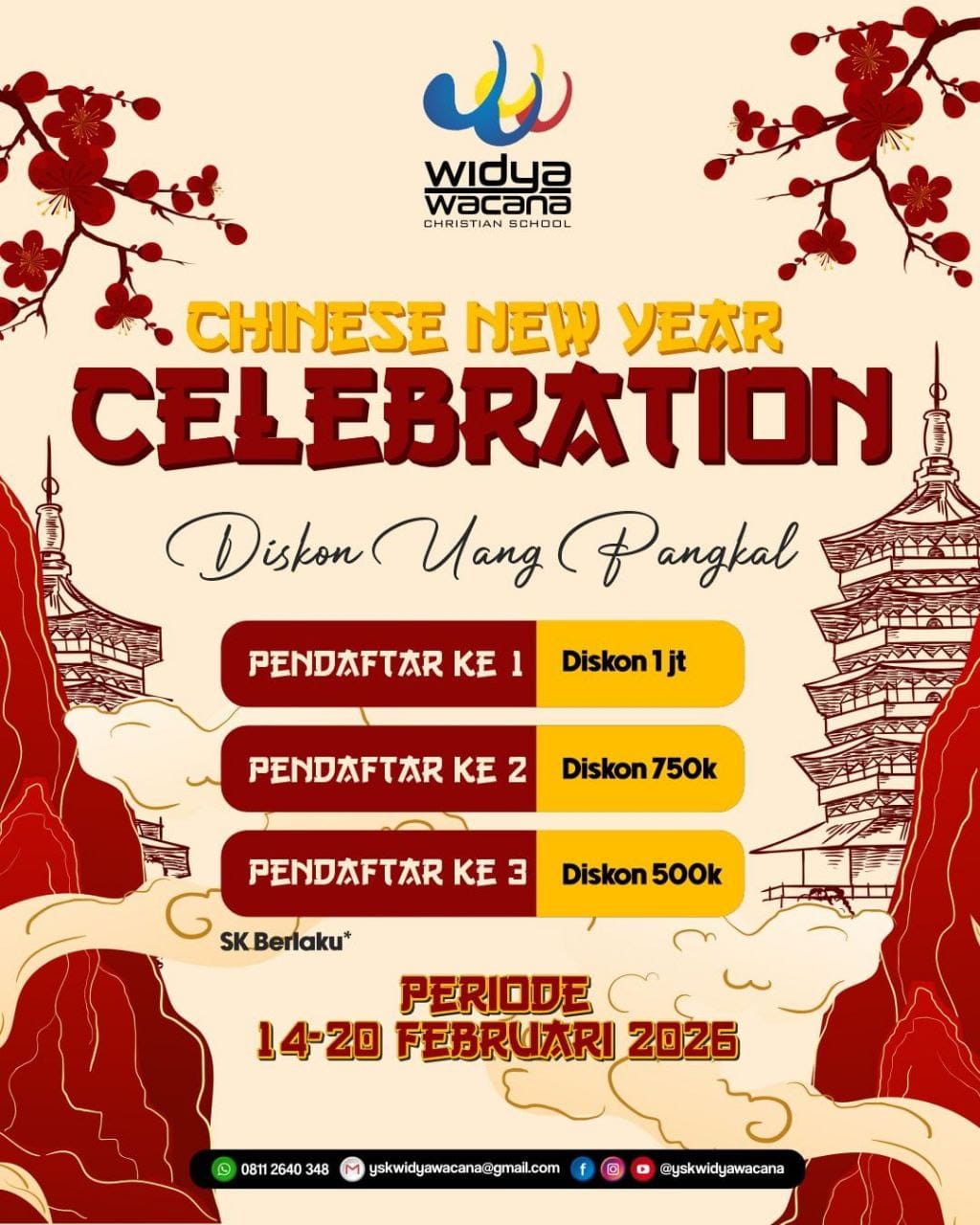 berita, Diskon Uang Pangkal bagi pendaftar tercepat, sma widya wacana, widya wacana, ysk,  yayasan sekolah kristen, yayasan, surakarta, sma