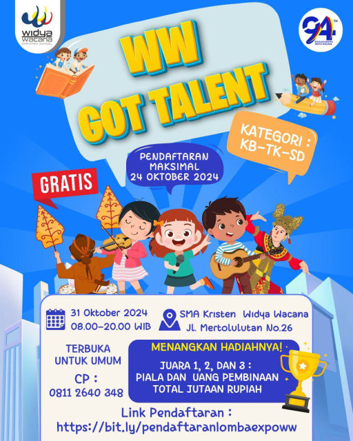 berita, Rayakan HUT Ke-94 Tahun Sekolah Kristen Widya Wacana, sma widya wacana, widya wacana, ysk,  yayasan sekolah kristen, yayasan, surakarta, sma
