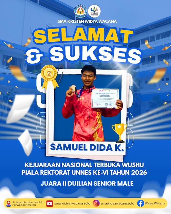 prestasi, Samuel Dida Juara II Piala Rektorat UNNES Ke-VI Tahun 2026, sma widya wacana, widya wacana, ysk,  yayasan sekolah kristen, yayasan, surakarta, sma